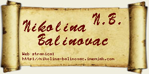 Nikolina Balinovac vizit kartica